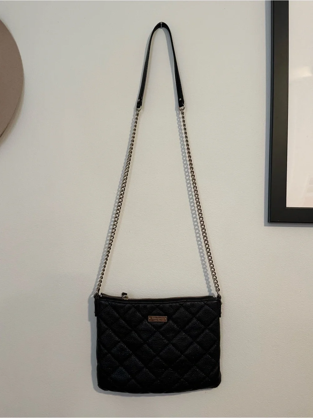 Kate Spade Quilted Chain Strap Women's Crossbody Bag - Black
